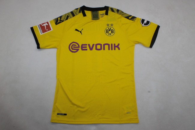 with Bundesliga Patch Retro Jersey 2019-2020 Borussia Dortmund Home Soccer Jersey Vintage BVB Football Shirt