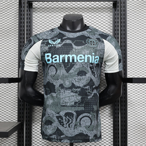 Player Version 2024-2025 Bayer 04 Leverkusen Third Away Black Soccer Jersey Football Shirt