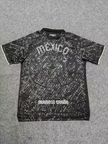 Fan Version Mexico 2024 Black Souvenir  Soccer Jersey Football Top