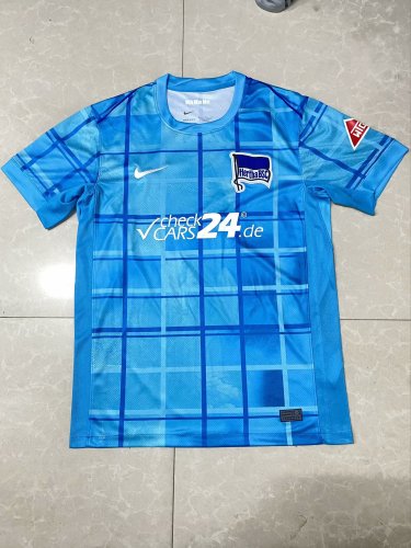 Fan Version 2024-2025 Hertha Berliner Fourth Away Blue Soccer Jersey Football Shirt