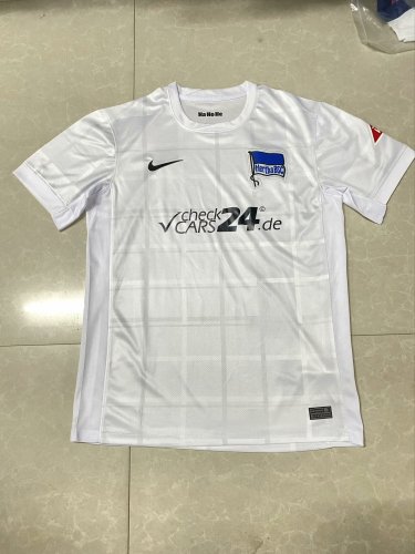Fan Version 2024-2025 Hertha Berliner Away White Soccer Jersey Football Shirt