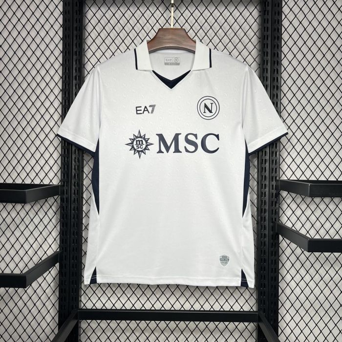 Fan Version Napoli 2024-2025 Away White Soccer Jersey Naples Football Shirt