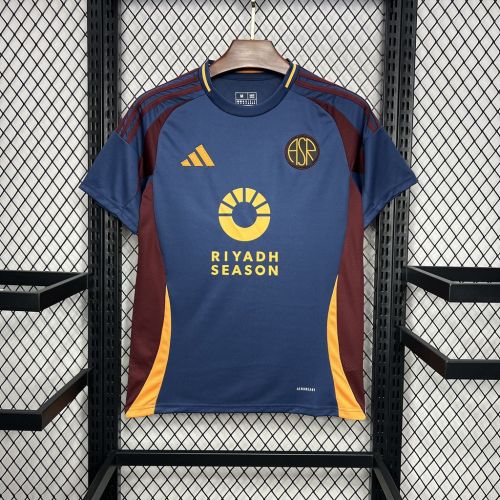 Fan Version 2024-2025 As Roma Third Away Dark Blue Soccer Jersey Football Shirt