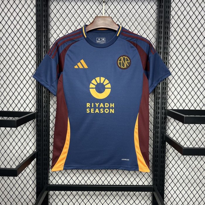 Fan Version 2024-2025 As Roma Third Away Dark Blue Soccer Jersey Football Shirt