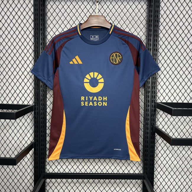 Fan Version 2024-2025 As Roma Third Away Dark Blue Soccer Jersey Football Shirt