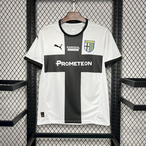 Fan Version 2024-2025 Parma Home Soccer Jersey Football Shirt