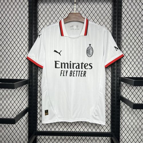 Fan Version 2024-2025 AC Milan Away White Soccer Jersey AC Football Shirt