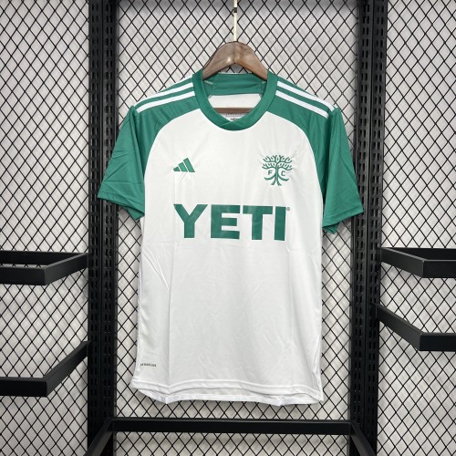 Fan Version 2024-2025 Austin Away White Soccer Jersey Football Shirt