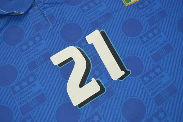 Retro Jersey 1994 Italy ZOLA 21 Home Soccer Jersey Vintage Football Shirt