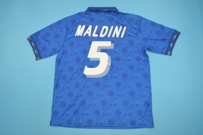 Retro Jersey 1994 Italy MALDINI 5 Home Soccer Jersey Vintage Football Shirt