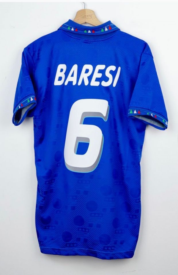 Retro Jersey 1994 Italy Baresi 6 Home Soccer Jersey Vintage Football Shirt