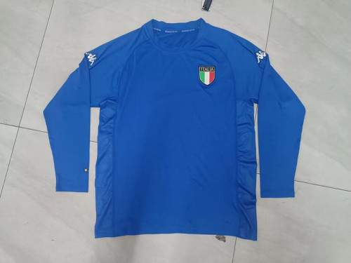 Long Sleeve Retro Jersey 2002 Italy Home Soccer Jersey Vintage Football Shirt