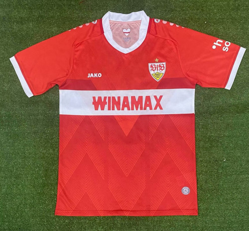 Fans Version 2024-2025 Stuttgart Away Red Soccer Jersey Champions League Football Shirt