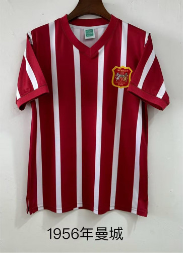 Retro Jersey 1956 Manchester City Away White/Red Soccer Jersey Vintage Man City Football Shirt