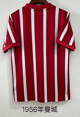 Retro Jersey 1956 Manchester City Away White/Red Soccer Jersey Vintage Man City Football Shirt