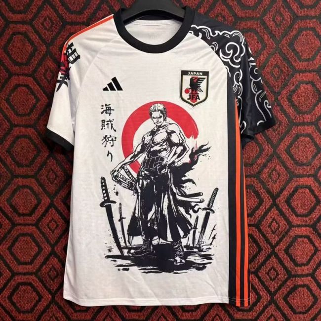 Fan Version Japan 2024 White/Black/Red Comic Version Soccer Jersey Football Shirt