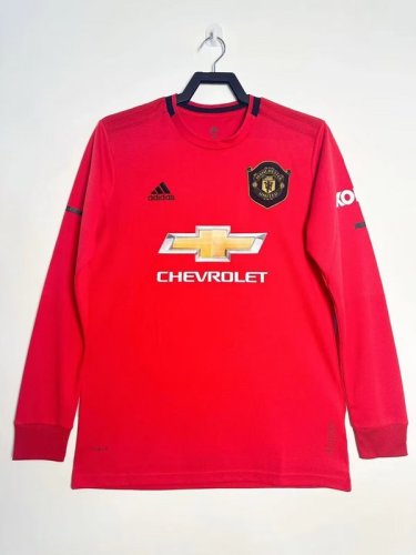 Long Sleeve Retro Jersey 2019-2020 Manchester United Home Soccer Jersey Vintage Football Shirt