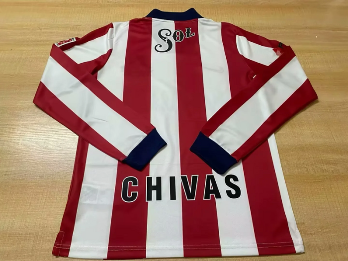 Long Sleeve Retro Jersey 1996-1997 Chivas Home Soccer Jersey Vintage Football Shirt