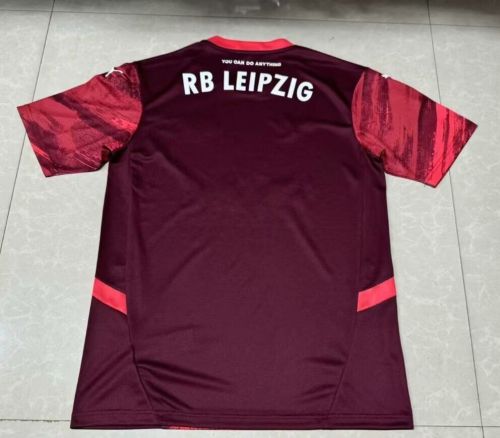 Fan Version 2024-2025 RB Leipzig Away Red Soccer Jersey Football Shirt