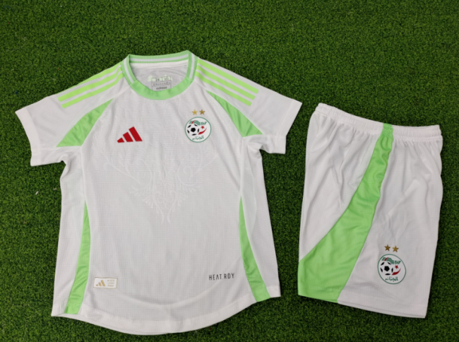 Player Version Youth Uniform Kids Kit 2025 Algeria Home Soccer Jersey Shorts Child Football Set