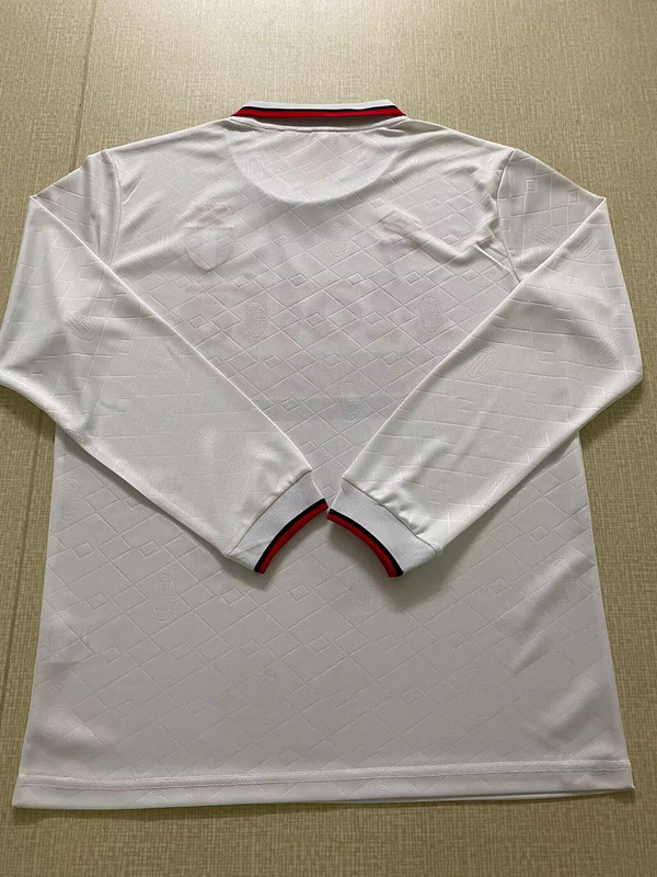 Retro Jersey Long Sleeve 1993-1994 Ac Milan Away White Soccer Jersey Vintage Football Shirt