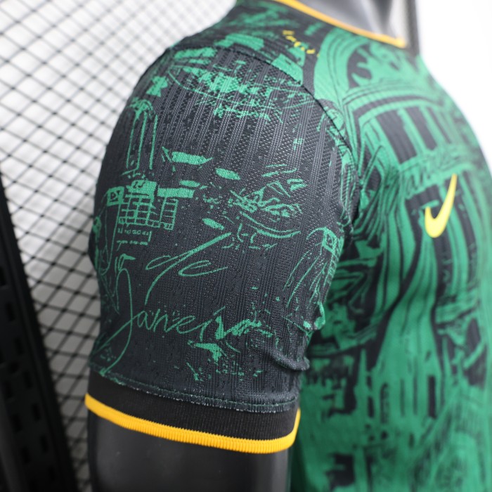 Player Version 2024 Brazil Black/Green Special Edition Soccer Jersey Brasil Football Shirt