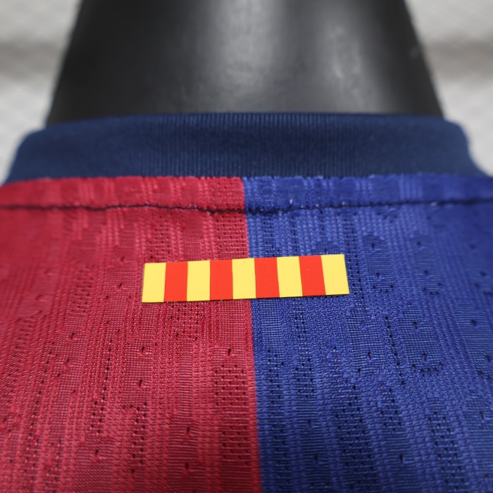 without Sponor Logo Barca Camisetas de Futbol Player Version 2024-2025 Barcelona Home Soccer Jersey
