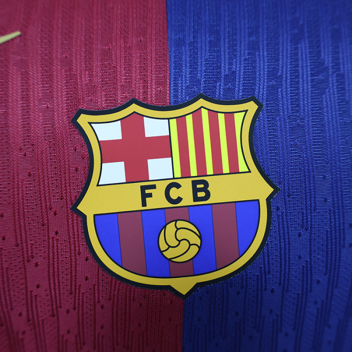 without Sponor Logo Barca Camisetas de Futbol Player Version 2024-2025 Barcelona Home Soccer Jersey