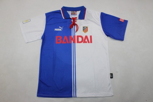 Retro Jersey 1993-1997 Atletico Madrid Third Away Blue/White Soccer Jersey Vintage Football Shirt