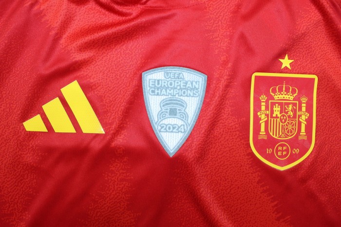 with Front Patch+National League Patch Fan Version Spain 2024 Home Soccer Jersey España Camisetas de Futbol