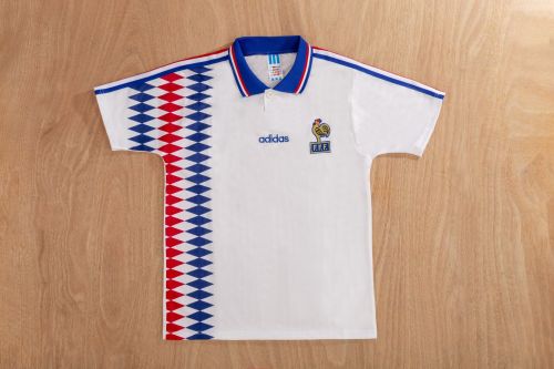 Retro Maillot 1994 France Away White Soccer Jersey Vintage Football Shirt