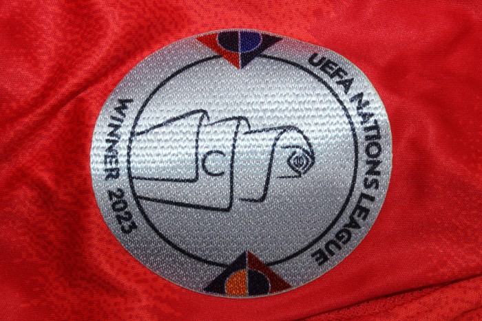with Front Patch+National League Patch Fan Version Spain 2024 Home Soccer Jersey España Camisetas de Futbol