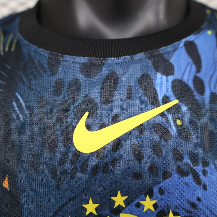 Player Version 2024 Brazil Blue Special Edition Soccer Jersey Brasil Football Shirt