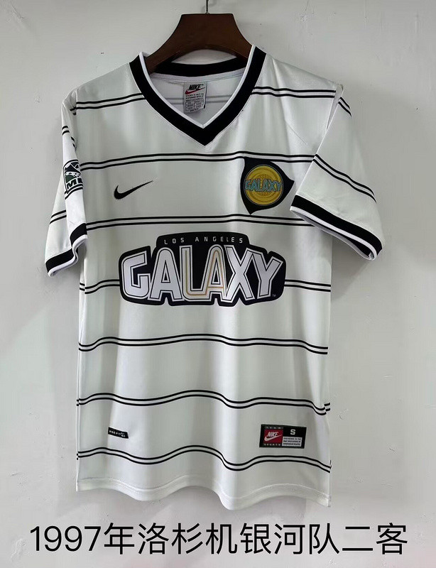 Retro Jersey 1997 Los Angeles Galaxy Third Away White Soccer Jersey Vintage Football Shirt