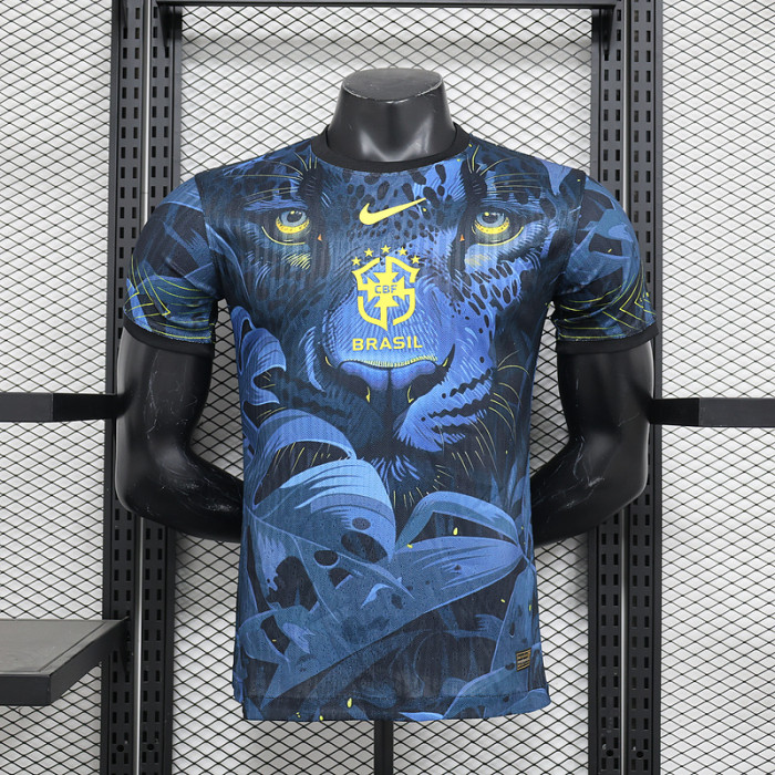 Player Version 2024 Brazil Blue Special Edition Soccer Jersey Brasil Football Shirt
