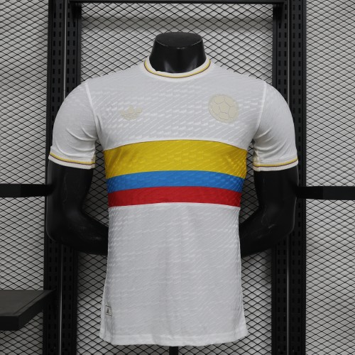 with Jacquard Fabric Player Version Colombia 2024 Centenary Edition Soccer Jersey 100th Anniversary Camisetas de Futbol