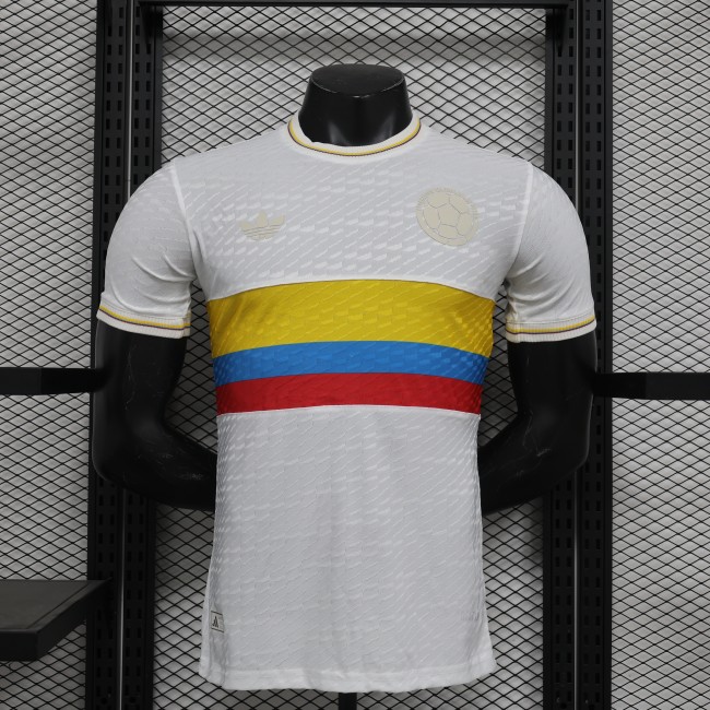 with Jacquard Fabric Player Version Colombia 2024 Centenary Edition Soccer Jersey 100th Anniversary Camisetas de Futbol