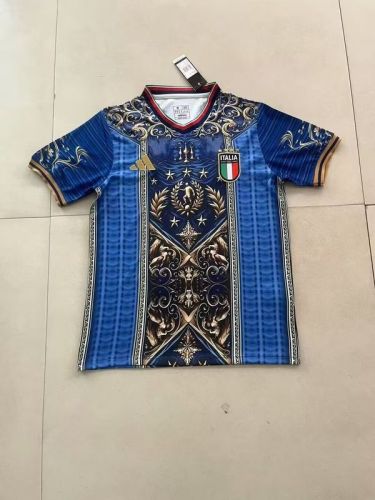 Fans Version 2024 Italy Blue/Gold Special Edition Soccer Jerjsey Football Shirt