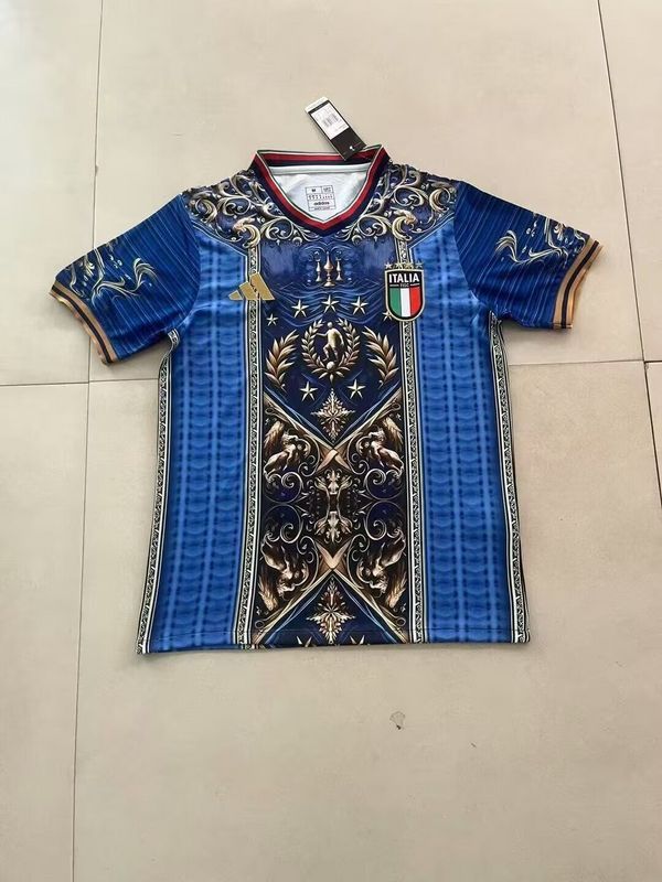 Fans Version 2024 Italy Blue/Gold Special Edition Soccer Jerjsey Football Shirt