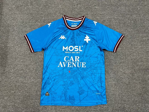 Fan Version 2024-2025 Metz Away Blue Soccer Jersey Football Shirt