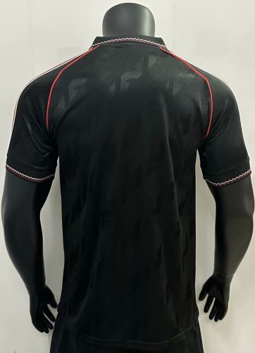 Retro Model 2024-2025 Manchester United Black Cotton Soccer Jersey Football Top