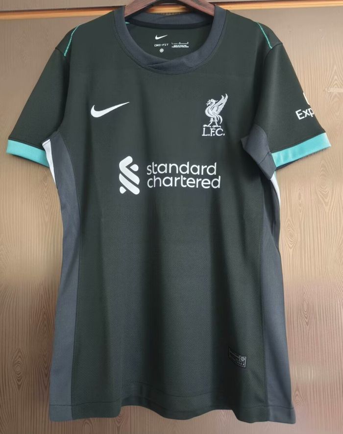 Women 2024-2025 Liverpool Third Away Black Soccer Jersey Girl Football Shirt