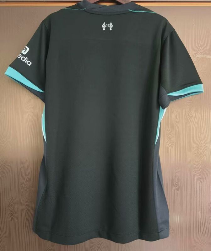 Women 2024-2025 Liverpool Third Away Black Soccer Jersey Girl Football Shirt