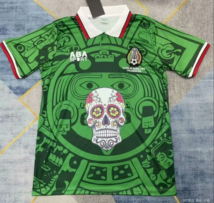 Retro Jersey 1998 Mexico Green Halloween Version Soccer Jersey
