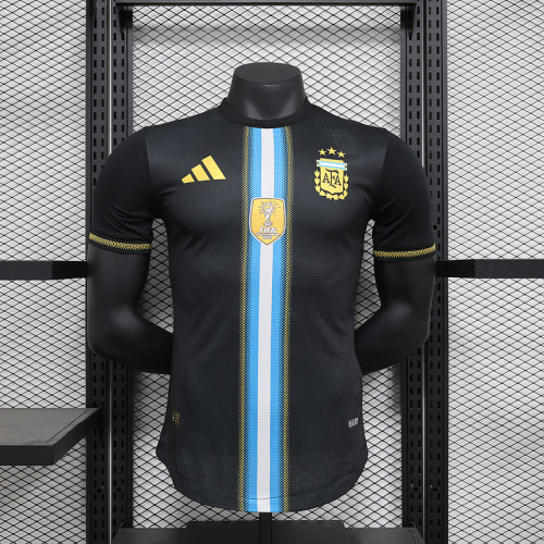 with FIFA Champions Patch Player Version Argentina 2024 Black Special Edition Soccer Jersey Camisetas de Futbol