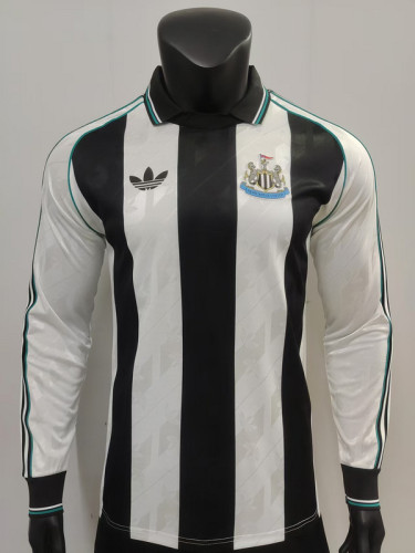 Long Sleeve Retro Model 2024-2025 Newcastle United Home Soccer Jersey Football Shirt