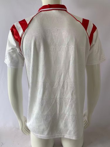 with Sponor Logo Retro Jersey 1992-1993 Sevilla Home Soccer Jersey Vintage Football Shirt