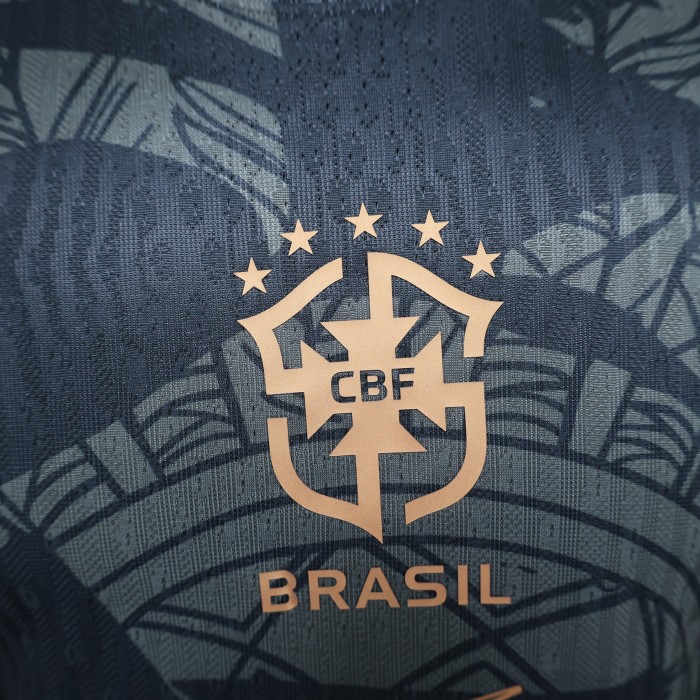 Player Version 2024 Brazil Black Special Edition Soccer Jersey Brasil Football Shirt