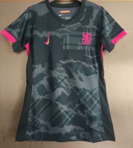 Women 2024-2025 Chelsea Third Away Black Soccer Jersey Girl Football Shirt