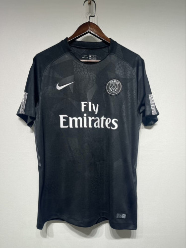 Retro Jersey 2017-2018 PSG Third Away Black Soccer Jersey Vintage Paris Football Shirt